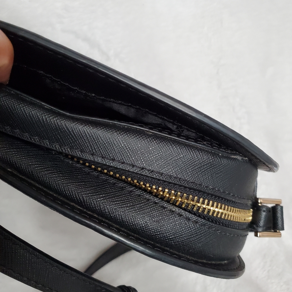 Michael Kors Set Travel Saffiano Leather Crossbody Bag Black - Picture 8 of 13